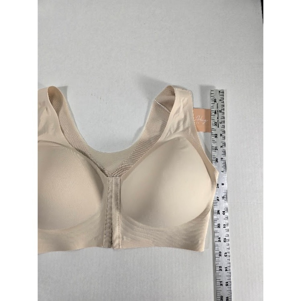 Luna Hug Front Closure Bra Women XL Beige NEW Wireless Posture Support Seamless